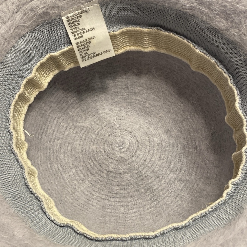 Angora Rabbit Hair Blend Bucket Hat in Soft Silver - Picture 7 of 15